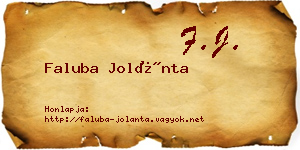 Faluba Jolánta névjegykártya